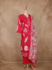 Dusty Pink Floral Printed Design Cotton Straight Cut Salwar