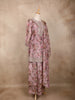 Dusty Pink Floral Printed Design Tissue Palazzo Suit with Dupatta