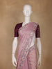 Dusty Pink Floral Sequins Embroidered Organza Saree - Diadem