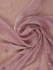 Dusty Pink Floral Sequins Embroidered Organza Saree - Diadem