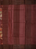 Dusty Pink Floral Woven Design Pure Tussar Saree with Zari Border
