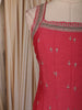 Dusty Pink Floral Zari Embroidered Design Silk Anarkali Salwar Suit with Contrast Dupatta