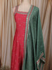 Dusty Pink Floral Zari Embroidered Design Silk Anarkali Salwar Suit with Contrast Dupatta
