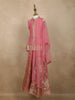 Dusty Pink Floral Zari Embroidered Design Tissue Kids Palazzo Suit with Dupatta