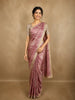 Dusty Pink Geometric Printed Design Tussar Silk Saree with Zari Border