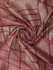 Dusty Pink Geometric Printed Design Tussar Silk Saree with Zari Border