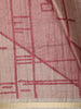 Dusty Pink Geometric Printed Design Tussar Silk Saree with Zari Border
