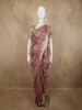 Dusty Pink Geometric Printed Design Tussar Silk Saree with Zari Border