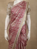 Dusty Pink Geometric Printed Design Tussar Silk Saree with Zari Border