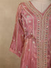Dusty Pink Heavy Sequins and Beads Embroidered Design Tissue Silk Mastani Lehenga with Dupatta
