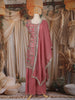 Dusty Pink Mirror Embroidered Design Georgette Palazzo Suit with Dupatta