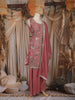 Dusty Pink Mirror Embroidered Design Georgette Palazzo Suit with Dupatta