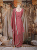 Dusty Pink Mirror Embroidered Design Georgette Palazzo Suit with Dupatta