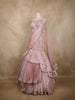 Dusty Pink Sequins and Beads Embellished Design Net Mermaid Gown with Attached Drape