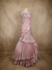 Dusty Pink Sequins and Beads Embellished Design Net Mermaid Gown with Attached Drape