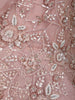 Dusty Pink Sequins and Beads Embellished Design Net Mermaid Gown with Attached Drape