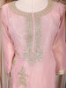 Dusty Pink Zari Embroidered Design Tissue Silk Palazzo Suit