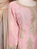 Dusty Pink Zari Embroidered Design Tissue Silk Palazzo Suit