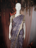 Dusty Purple Geometric Printed Design Tussar Silk Saree with Zari Border
