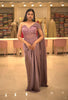Dusty Purple Heavy Sequin and Beads Embroidered Design Satin Skirt Top