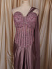 Dusty Purple Heavy Sequin and Beads Embroidered Design Corset Style Pre-Draped Satin Skirt Top