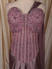 Dusty Purple Heavy Sequin and Beads Embroidered Design Corset Style Pre-Draped Satin Skirt Top