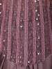 Dusty Purple Heavy Sequin and Beads Embroidered Design Corset Style Pre-Draped Satin Skirt Top