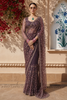 Dusty Purple Heavy Sequins Embroidered Design Net Party Wear Saree with Matching Blouse