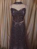 Dusty Purple Heavy Sequins and Beads Embroidered Design Mermaid Net Lehenga with Choker Dupatta
