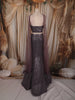 Dusty Purple Heavy Sequins and Beads Embroidered Design Mermaid Net Lehenga with Choker Dupatta