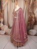 Dusty Purple Heavy Sequins and Beads Embroidered Design Net Bridal Lehenga with Matching Dupatta