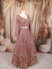 Dusty Purple Heavy Sequins and Beads Embroidered Design Net Bridal Lehenga with Matching Dupatta