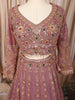 Dusty Purple Heavy Sequins and Beads Embroidered Design Net Bridal Lehenga with Matching Dupatta