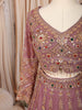 Dusty Purple Heavy Sequins and Beads Embroidered Design Net Bridal Lehenga with Matching Dupatta