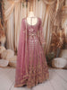 Dusty Purple Heavy Sequins and Beads Embroidered Design Net Bridal Lehenga with Matching Dupatta