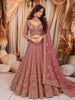Dusty Purple Heavy Sequins and Beads Embroidered Design Net Bridal Lehenga with Matching Dupatta