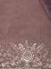Dusty Purple Organza Saree With Sequin Embroidered Border And Velvet Blouse