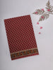 Dusty Red Ikat Printed Design Karishma Cotton Saree