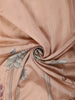 Dusty Rose Animal and Birds Motif Design Tussar Saree with Floral Border