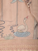 Dusty Rose Animal and Birds Motif Design Tussar Saree with Floral Border
