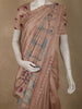 Dusty Rose Animal and Birds Motif Design Tussar Saree with Floral Border