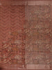 Dusty Rose Brown Geometric  Design Tussar Silk Saree