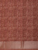Dusty Rose Brown Geometric  Design Tussar Silk Saree