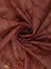 Dusty Rose Brown Geometric  Design Tussar Silk Saree