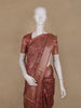 Dusty Rose Brown Geometric  Design Tussar Silk Saree