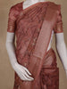 Dusty Rose Brown Geometric  Design Tussar Silk Saree