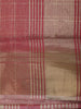 Dusty Rose Checked Woven Tissue Saree with Golden Zari Border