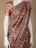 Dusty Rose Floral Design Tissue Silk Saree
