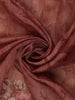 Dusty Rose Floral Design Tussar Silk Saree