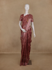 Dusty Rose Floral Design Tussar Silk Saree